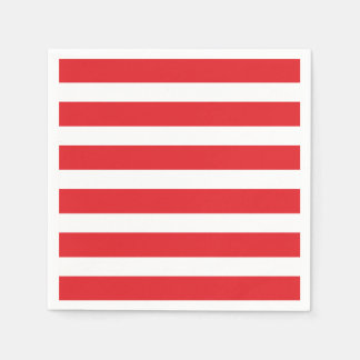 Modern Chic Red Stripe Party Napkins