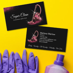 Modern Chic Residential Commercial House Cleaning Business Card