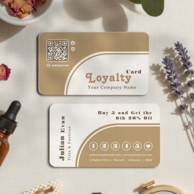 Modern Chic Retro Arch Groovy Gold Loyalty Card (Modern Chic Retro Arch Groovy Gold Loyalty Card)