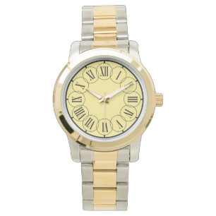 Modern Chic  Romans Numbers Men's Two Tone  Watch