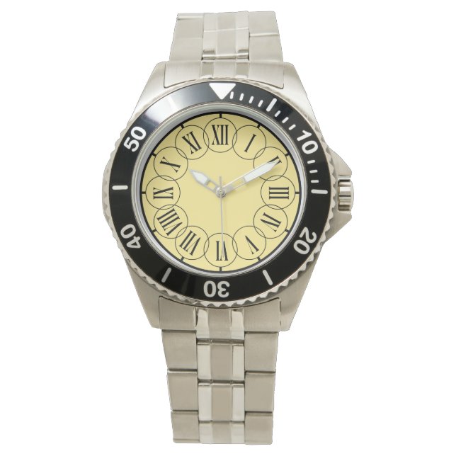 Modern Chic  Romans Numbers Men's   Watch (Front)