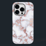 Modern Chic Rose Gold White Marble Stone Pattern Case-Mate iPhone 14 Pro Case<br><div class="desc">Modern, chic, elegant, and girly faux printed rose gold and white simple marble stone pattern. ***IMPORTANT DESIGN NOTE: For any custom design request such as matching product requests, colour changes, placement changes, or any other change request, please click on the "CONTACT" button or email the designer directly at lafemme.art@gmail.com. You...</div>