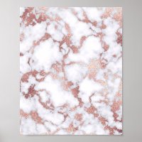 Modern Chic Rose Gold White Marble Stone Pattern