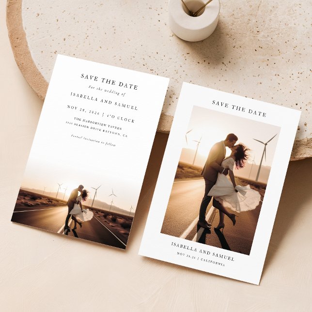 Modern Chic Rustic Photo Wedding Save The Date Invitation (Creator Uploaded)