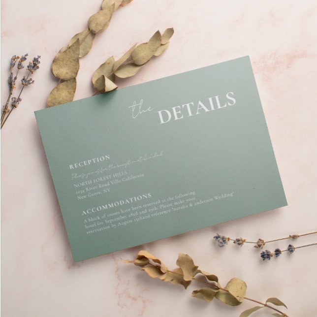 Modern Chic Sage Green Script Typography Wedding Enclosure Card (Creator Uploaded)