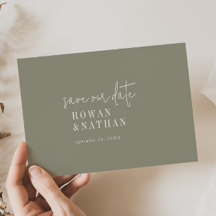 Modern Chic Sage Green Wedding Save The Date