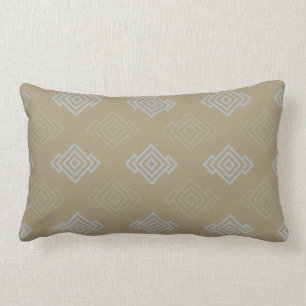 Modern chic sand grey chinoiserie geometric pillow
