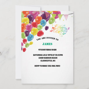 Modern chic script 4st birthday invitation