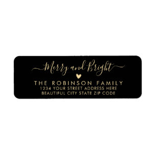 Modern Chic Script Christmas Return Address Label