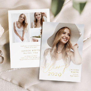 Modern Chic Script Class of 2025 Photo Graduation