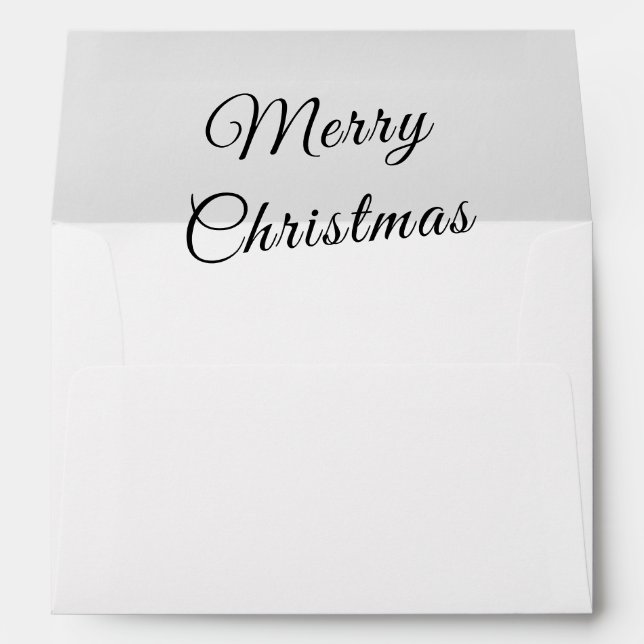 Modern Chic Script Merry Christmas Elegant Holiday Envelope (Back (Bottom))