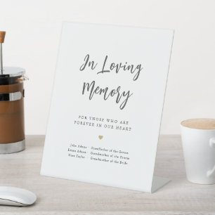 Modern Chic Script Minimal In Loving Memory Sign