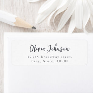Modern Chic Script Minimalist Return Address
