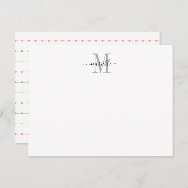Modern Chic Script Monogram  Card (Front/Back)