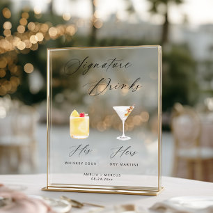 Modern & Chic Script Signature Drinks Poster