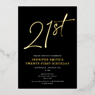 Modern Chic Script Twenty-One 21st Birthday Party