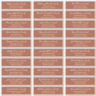 Modern Chic Script Wedding Guest Names Address