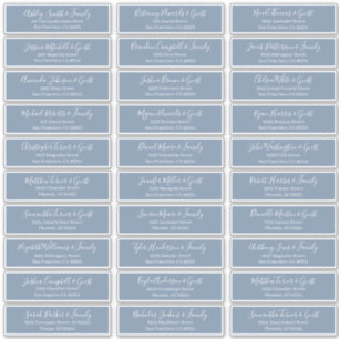 Modern Chic Script Wedding Guest Names Address