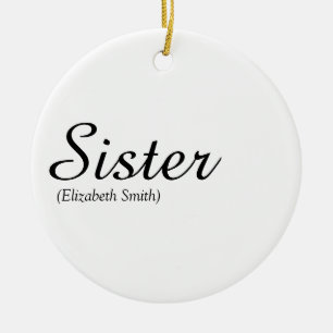 Modern Chic Script World's Best Sister Definition Ceramic Tree Decoration
