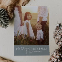 Modern Chic | Seafoam Merry Christmas Photo