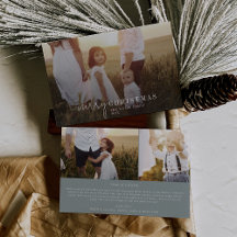 Modern Chic Seafoam Photo Overlay Christmas News