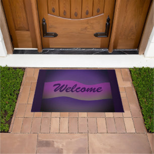Modern Chic Shades of Purple Elegant Welcome Doormat