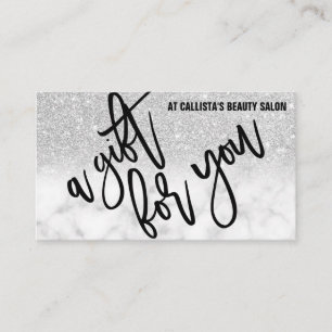Modern Chic Silver Glitter Marble Gift Certificate