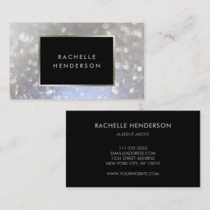 Modern chic silver sparkle fashion & beauty business card