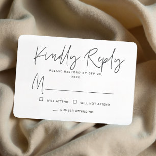 Modern Chic Simple Minimal Memories Memorial Reply RSVP Card