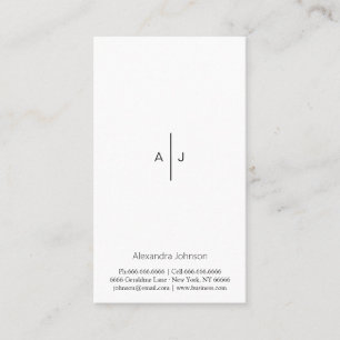 Modern Chic Simple Minimalist White Blue Grey Business Card