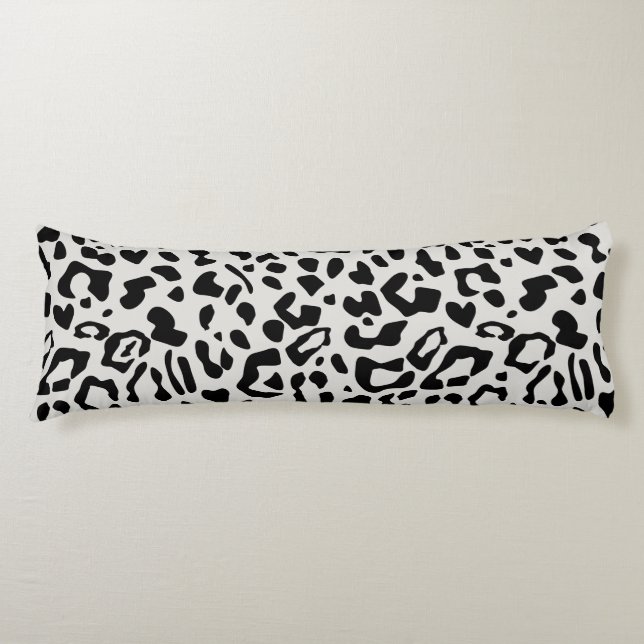 Modern Chic Snow Leopard Animal Print Pattern Body Cushion (Front)