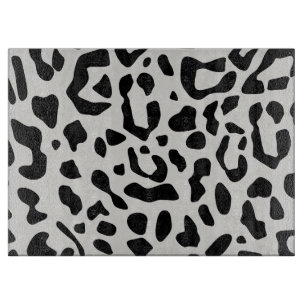 Modern Chic Snow Leopard Animal Print Pattern Cutting Board