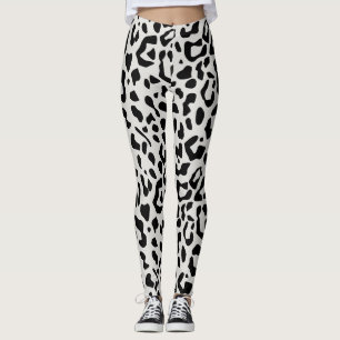 Modern Chic Snow Leopard Animal Print Pattern Leggings