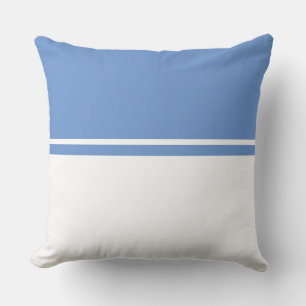 Modern Chic Soft Blue White Fancy Colour Block Cushion
