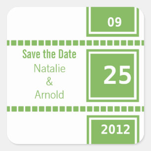 Modern Chic Squares Save the Date Stickers