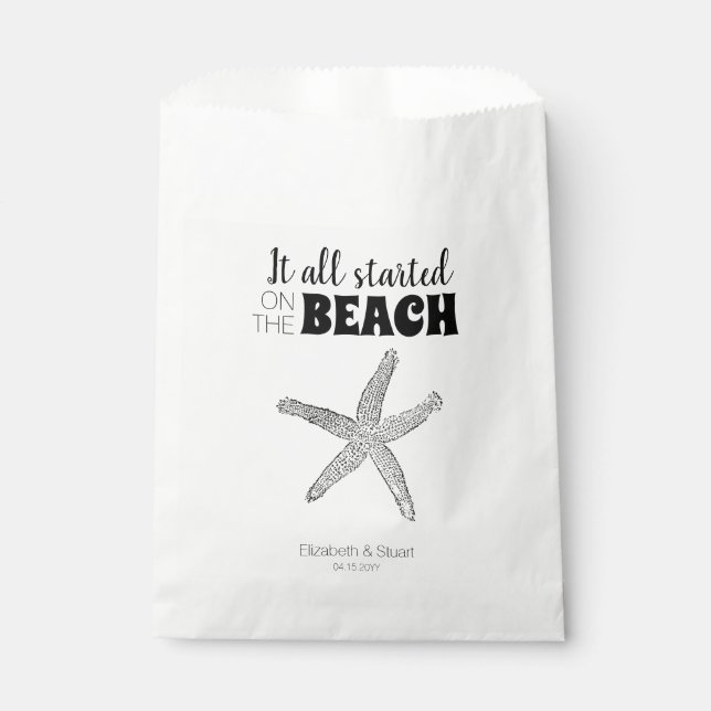 Modern Chic Starfish Beach Wedding Treat Favour Ba Favour Bags (Front)