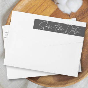 Modern Chic Statement Save The Date Return Address Wrap Around Label