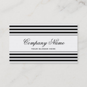 Modern chic striped business card template