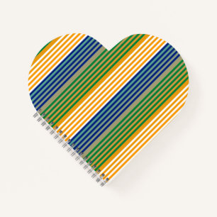 Modern Chic Striped Heart Shape Notebook