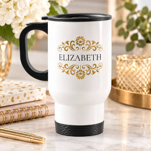 Modern Chic Stylish Monogram Travel Mug