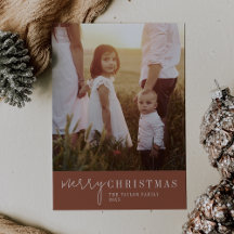 Modern Chic | Terracotta Merry Christmas Photo