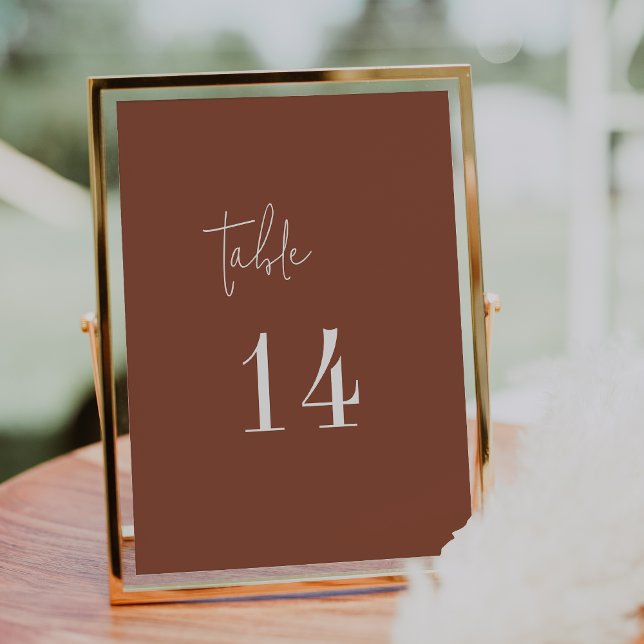 Modern Chic Terracotta Rust 5x7" Table Numbers (Creator Uploaded)