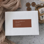 Modern Chic Terracotta Rust Guest Address Labels<br><div class="desc">These modern chic terracotta rust guest address labels are perfect for a simple wedding. The desert boho design features rustic unique and stylish bohemian typography in an earthy burnt orange rust colour. Customise each label with the name and address of your guests. 21 labels per sheet. Add each sheet that...</div>