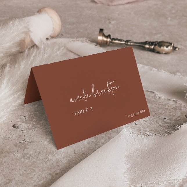 Modern Chic Terracotta Rust Menu Place Cards (Creator Uploaded)