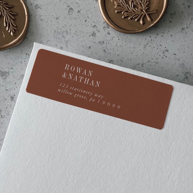 Modern Chic Terracotta Rust Return Address Labels (Creator Uploaded)