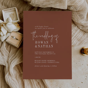 Modern Chic Terracotta Rust The Wedding Of Invitation