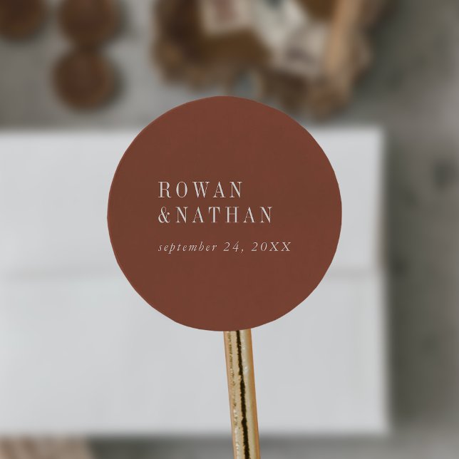 Modern Chic Terracotta Rust Wedding Envelope Seals (Creator Uploaded)