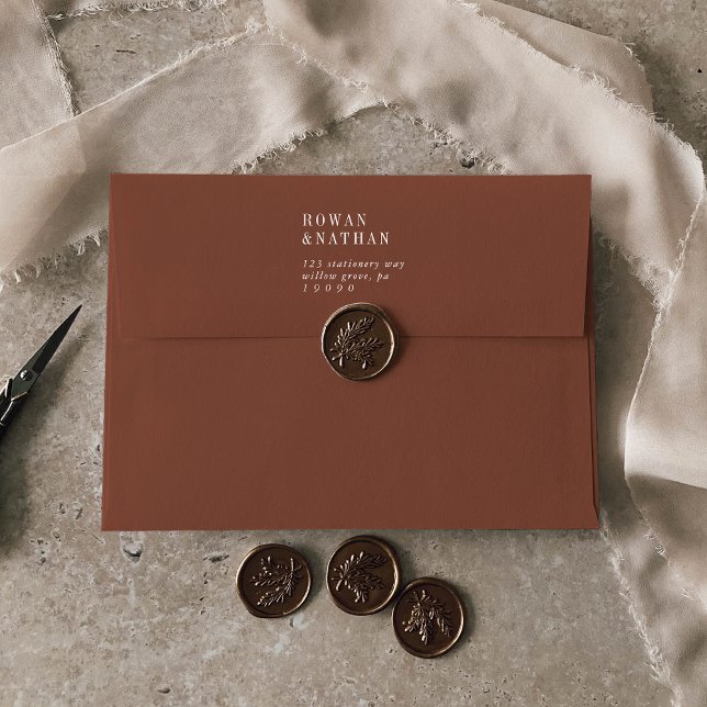 Modern Chic Terracotta Rust Wedding Envelopes (Creator Uploaded)