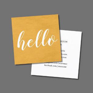 Modern Chic Texture Yellow Networking Consultant Square Business Card