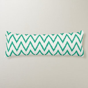 Modern chic textured green ikat chevron pattern body cushion